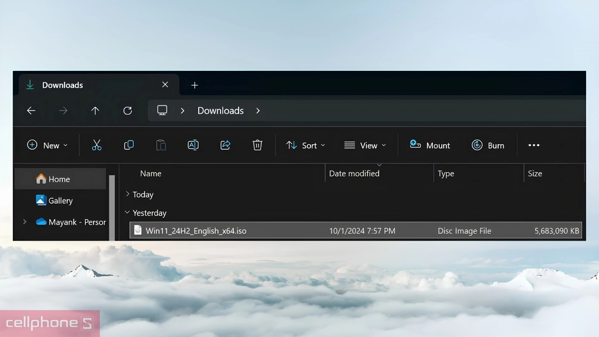 Lưu file ISO Windows 11