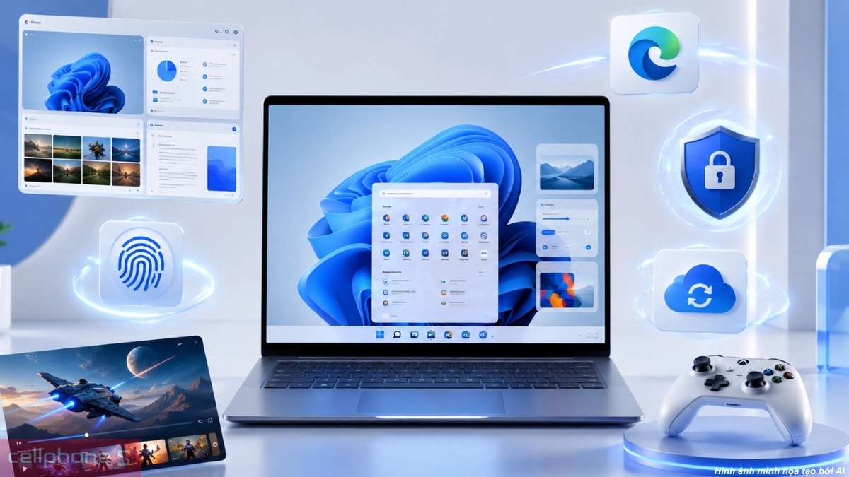 Taskbar và Start menu được bố trí lại gọn gàng