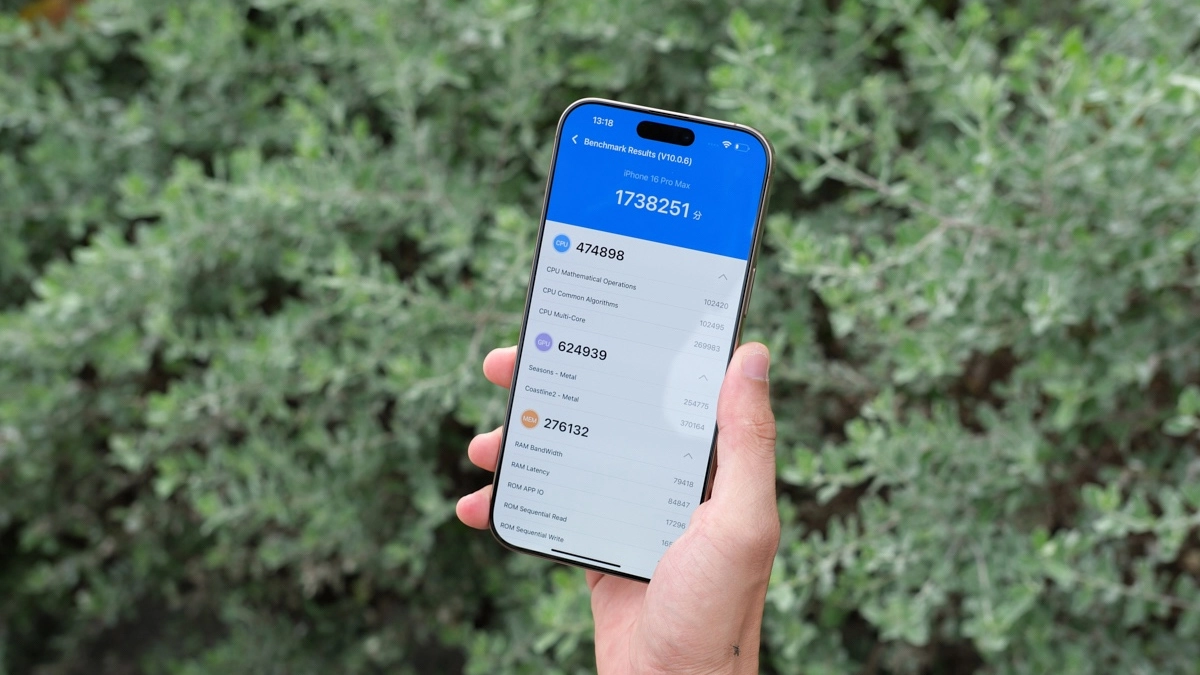 Điểm Antutu của điện thoại iPhone 16 Pro Max