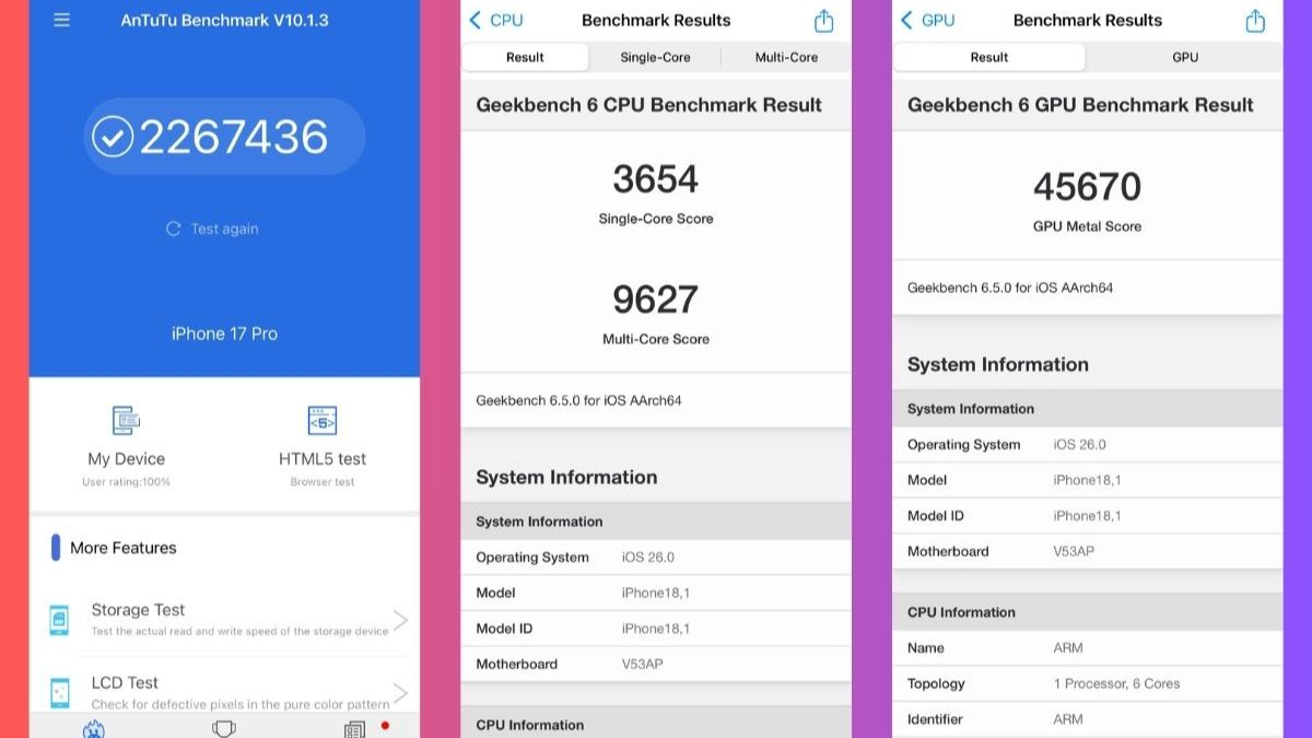 Điểm hiệu năng trên iPhone 17 Pro 