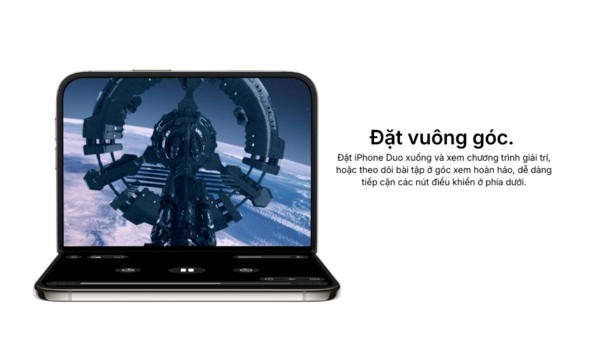 Tư thế khi đặt iPhone Duo vuông góc