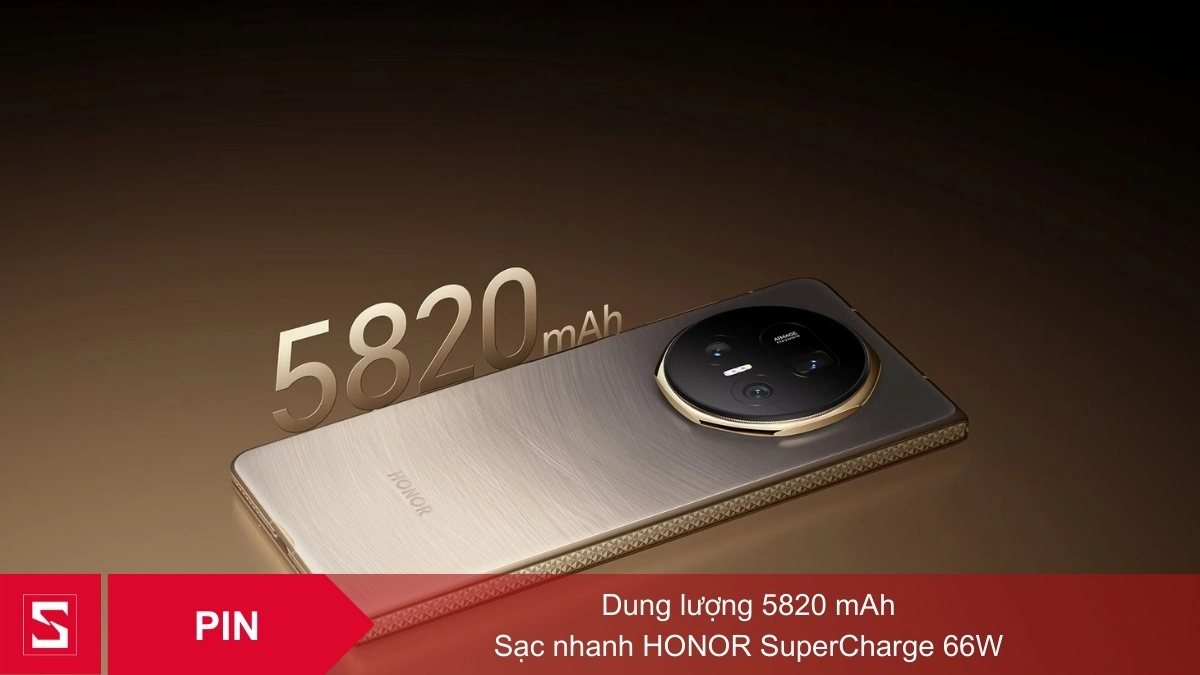 Honor Magic V5 có pin lớn đến 5820mAh 