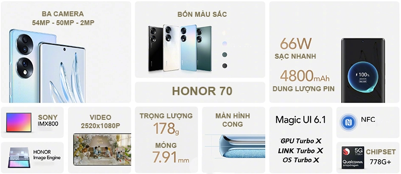 Đánh giá điện thoại Honor 70