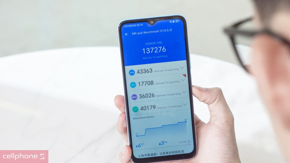 Điện thoại HONOR X5b được trang bị vi xử lý MediaTek Helio G36
