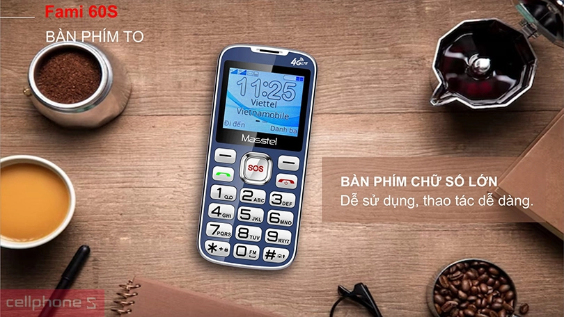 Điện thoại Masstel Fami 60S 4G - Dung lượng pin lên đến 2300 mAh