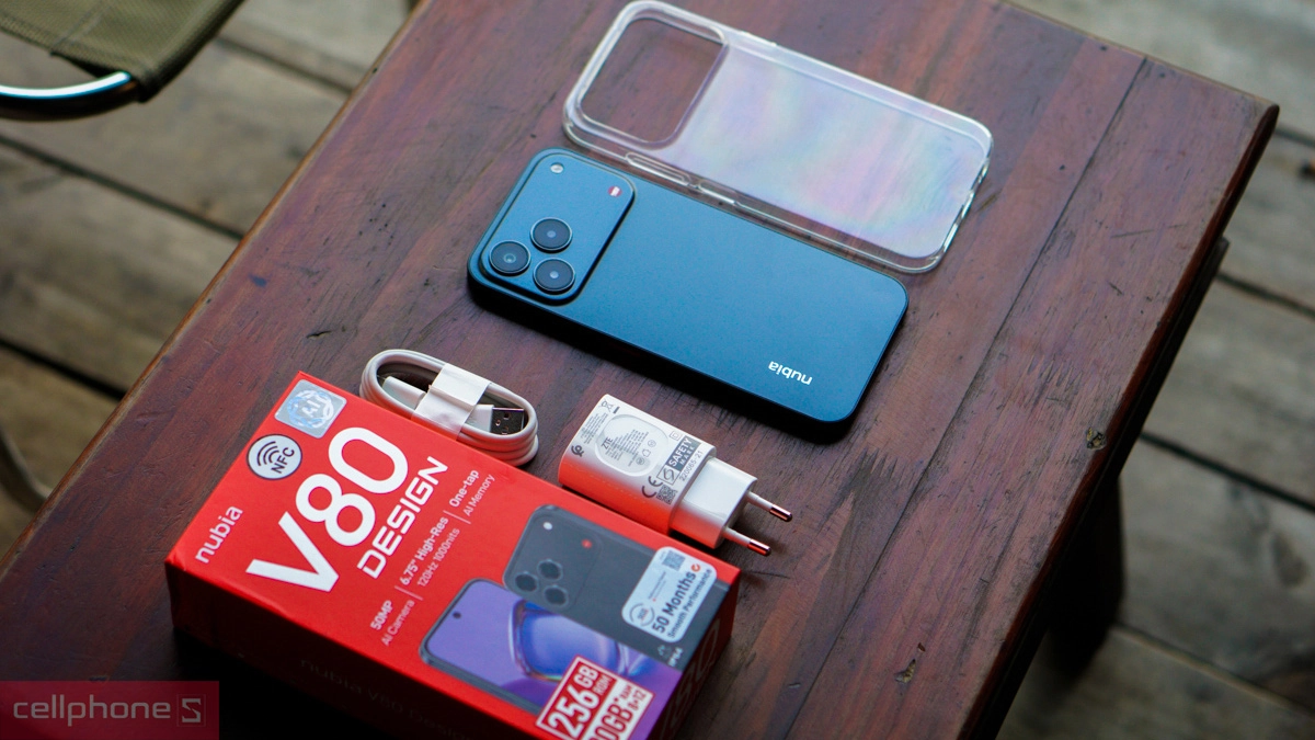 Bộ sản phẩm Nubia V80 Design trong hộp có gì