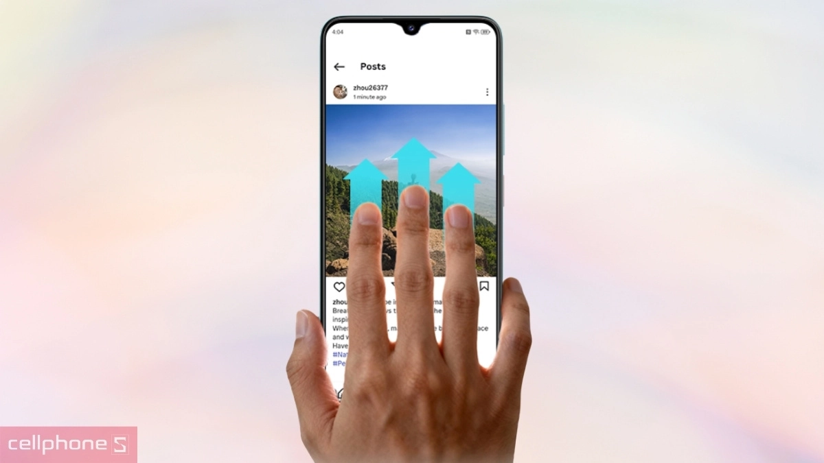Thao tác vuốt lên truy cập AI Memory