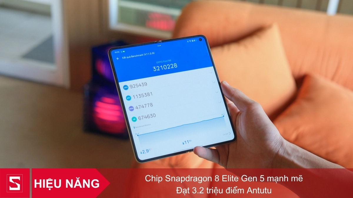 OPPO Find N6 đạt điểm AnTuTu hơn 3.2 triệu