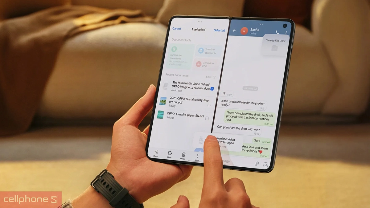 Chia đôi màn hình, thao tác nhiều ứng dụng thuận tiện