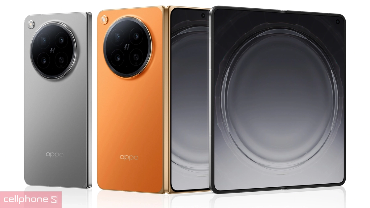 OPPO Find N6 cung cấp 2 tùy chọn màu sắc cơ bản bao gồm màu Cam và màu Titan