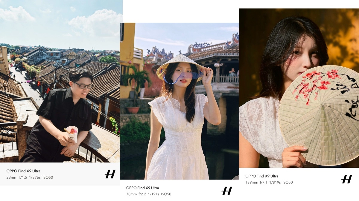 Ảnh chụp thực tế chân dung ngoại cảnh tại Hội An bằng camera OPPO Find X9 Ultra
