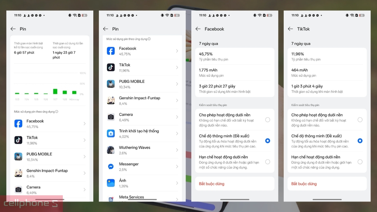 OPPO Find X có viên pin dung lượng từ 4800mAh đến 7500mAh đảm bảo dùng tốt trong cả một ngày dài với nhiều tác vụ