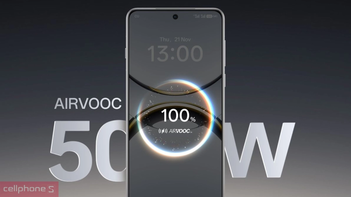 Find X được tích hợp chuẩn SuperVOOC, kết hợp AirVOOC hỗ trợ giảm tối đa thời lượng nạp pin và trải nghiệm sạc không dây cực tiện lợi