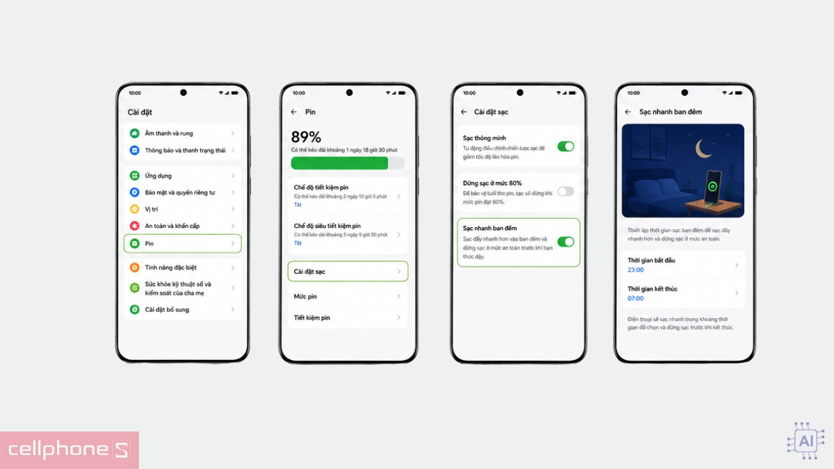 OPPO Find X9 Ultra tối ưu sạc ban đêm