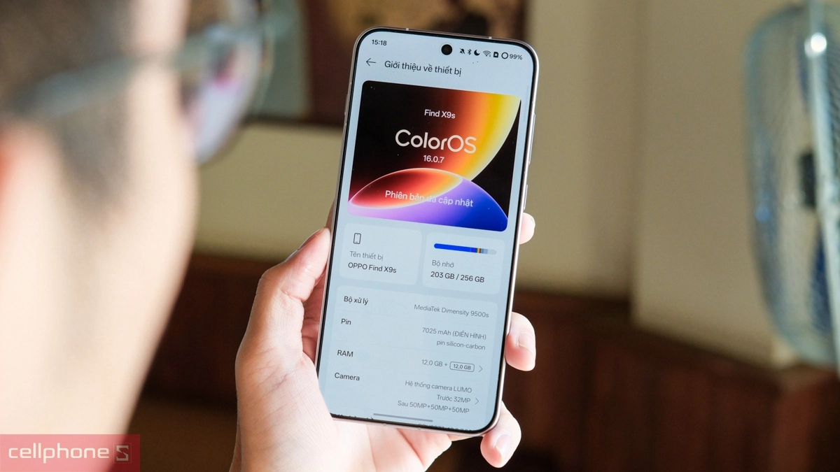 Giao diện ColorOS 16 trên OPPO Find X9s chuyển động mượt mà