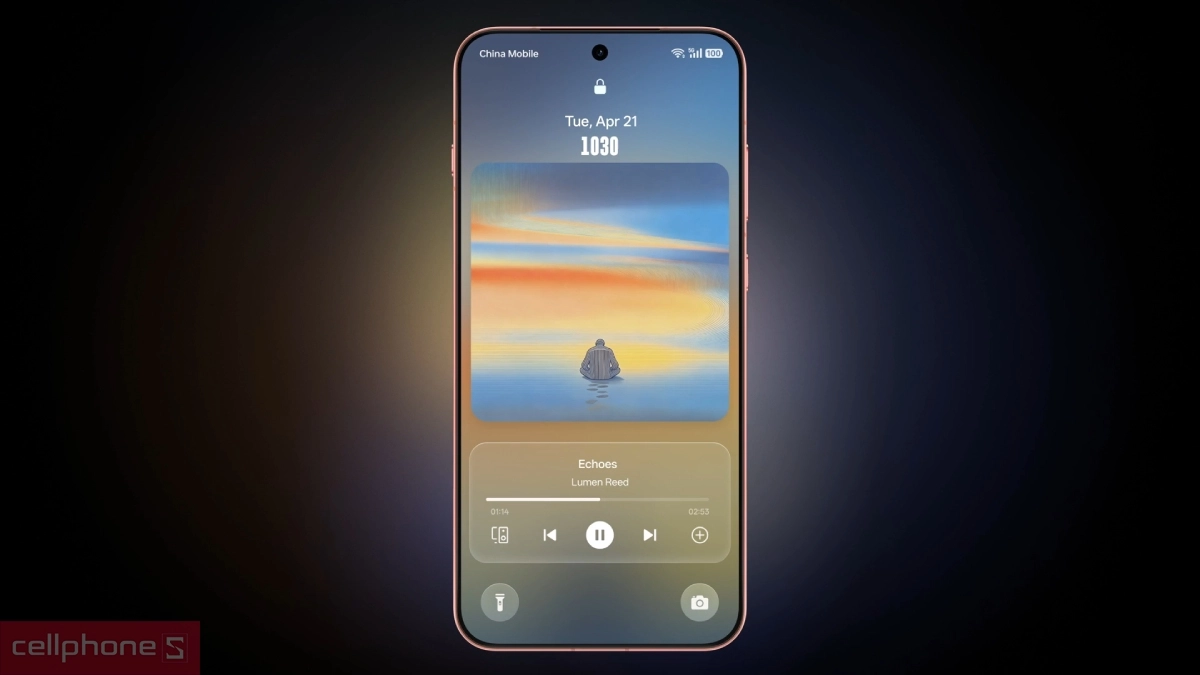 Màn hình khóa OPPO Find X9s hiển thị tiện ích trực quan theo thời gian