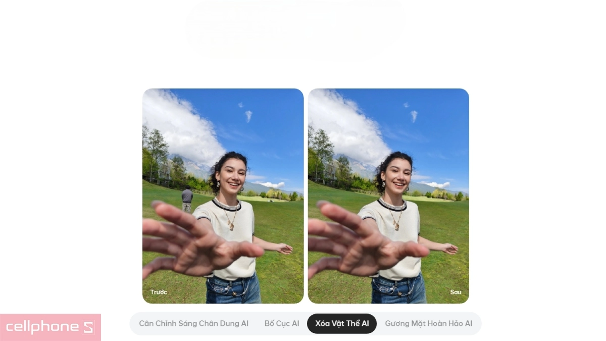 Xóa vật thể AI trên OPPO Find X9s chỉnh sửa ảnh tự nhiên