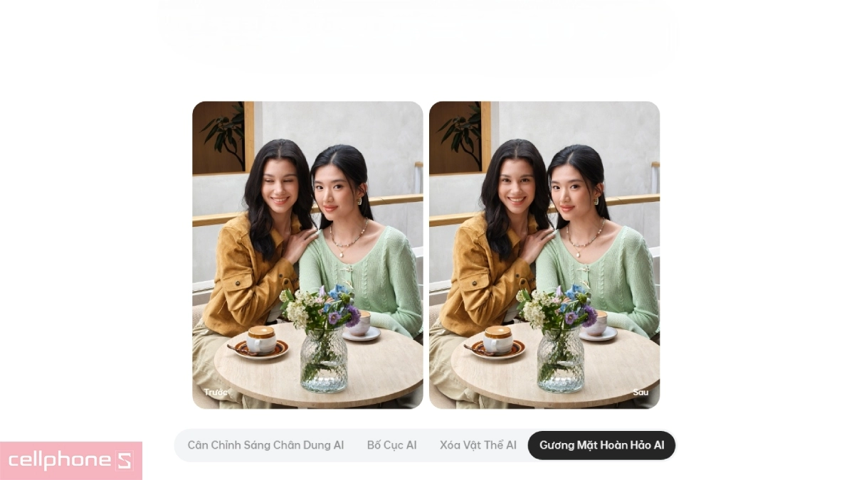 AI của OPPO Find X9s phục hồi gương mặt trong ảnh nhóm rõ nét