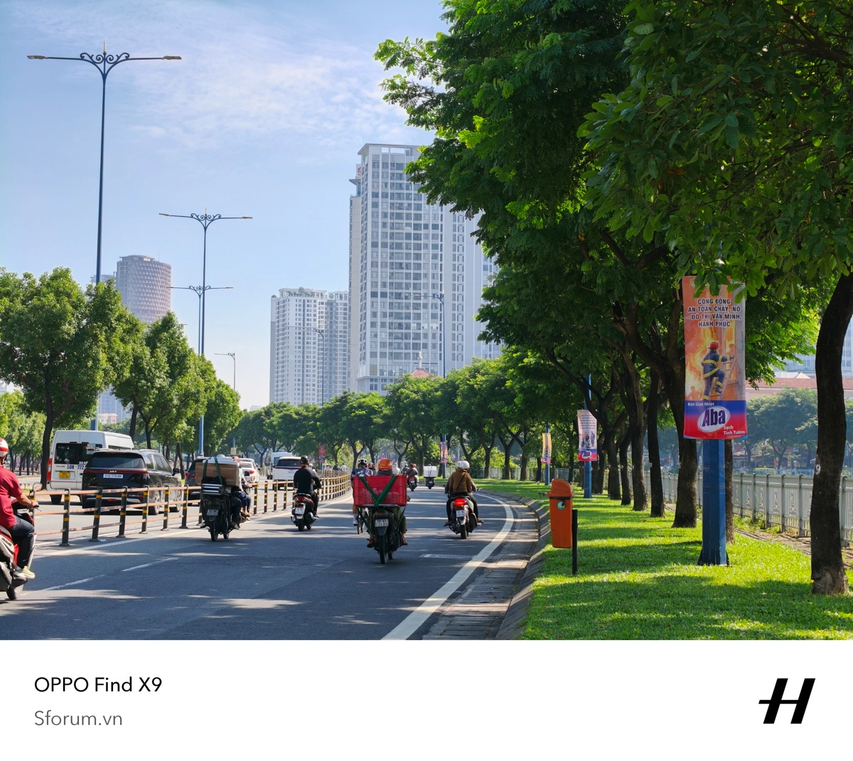 Ảnh chụp người đi trên đường Võ Văn Kiệt từ camera chính của OPPO Find X9