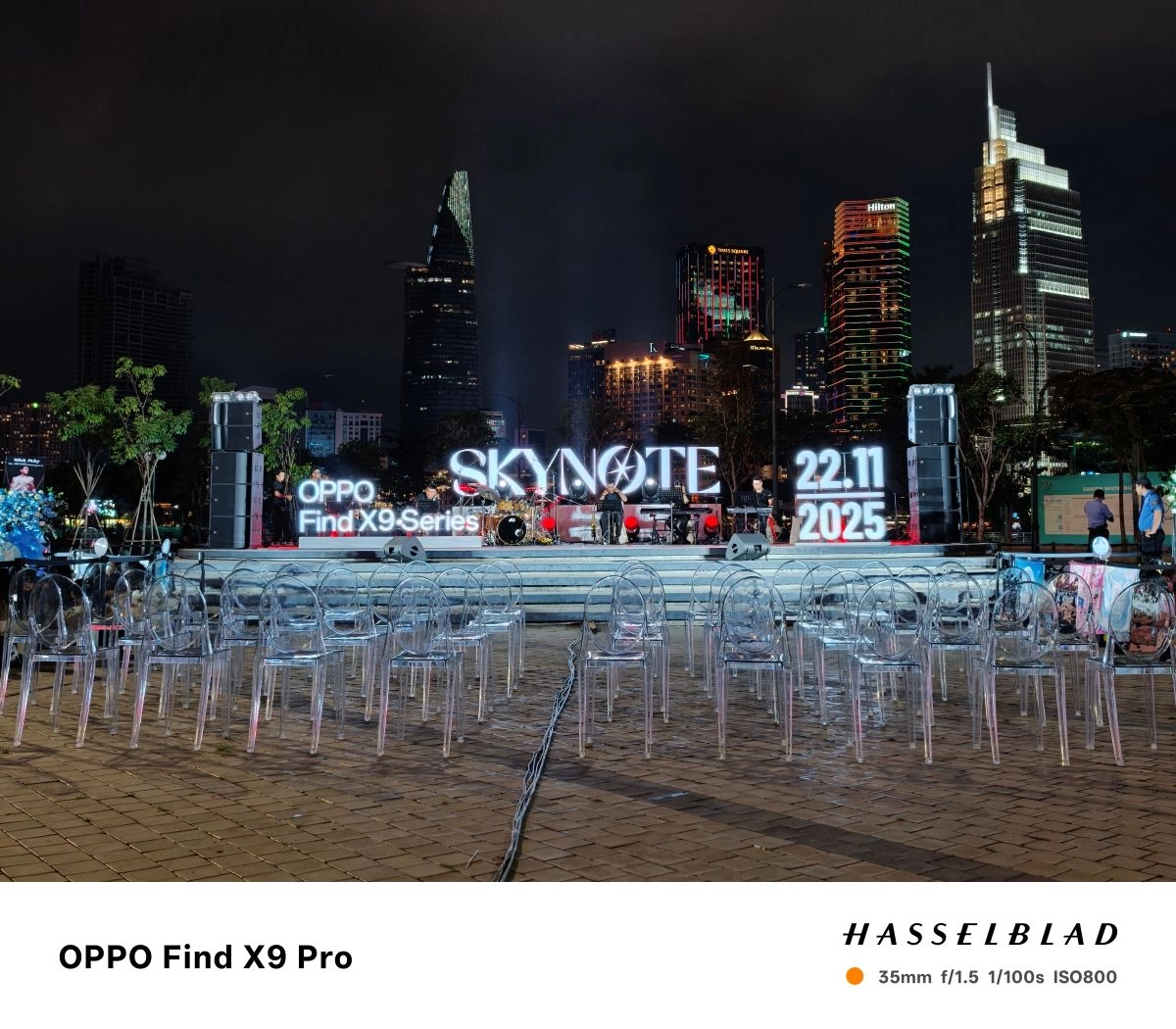 Ảnh chụp sự kiện ra mắt OPPO Find X9 Series về đêm sắc nét từ camera của Find X9 Pro