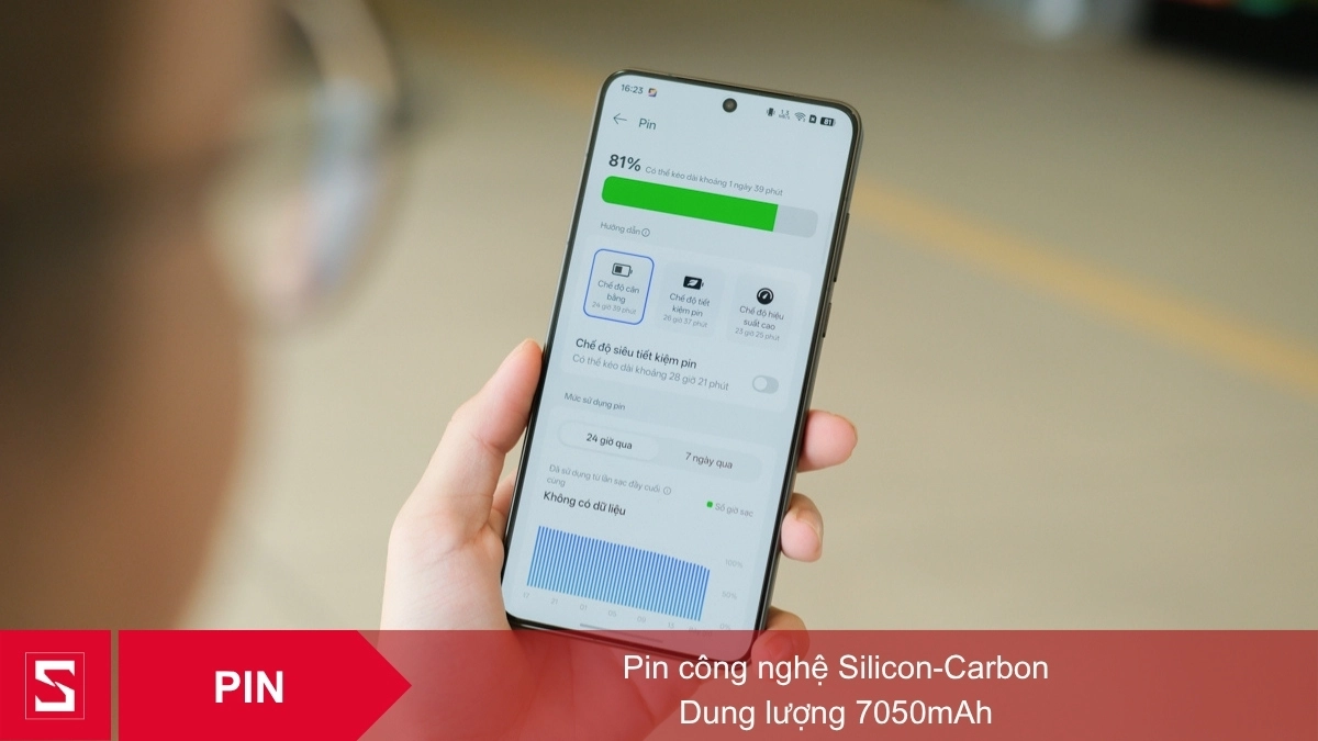 OPPO Find X9 Ultra sở hữu viên pin Silicon-Carbon 7050mAh gia tăng mật độ năng lượng cao giúp tối ưu độ mỏng