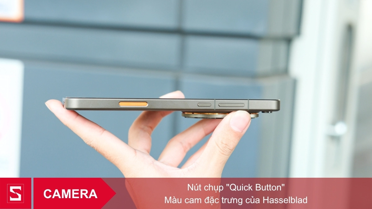 OPPO Find X9 Ultra được trang bị thêm nút chụp "Quick Button" màu cam đặc trưng ở cạnh bên khung viền