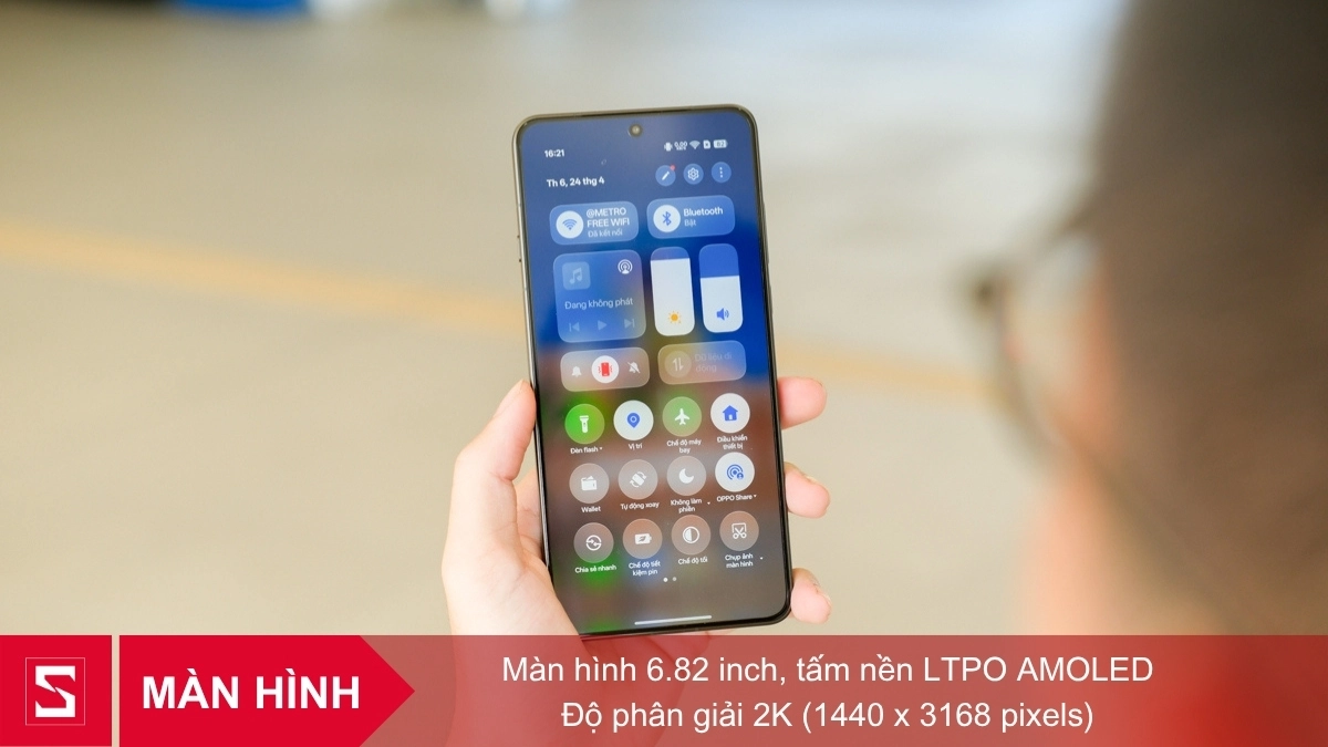 OPPO Find X9 Ultra có màn hình AMOLED 6.82 inch, Quad HD+ (2K+) 144Hz, 1440 x 3168 pixels