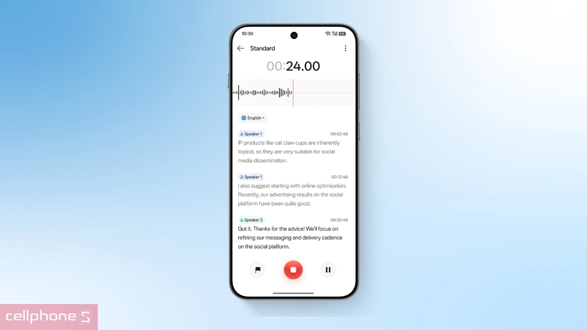 Tính năng AI Recording và Call Summary trên OPPO Find X9s giúp ghi âm và tóm tắt nội dung bằng AI theo thời gian thực