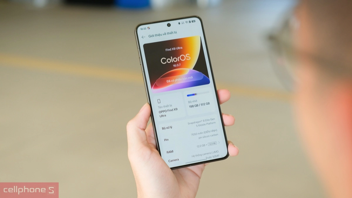 OPPO Find X9 Ultra với hệ điều hành ColorOS 16 mới