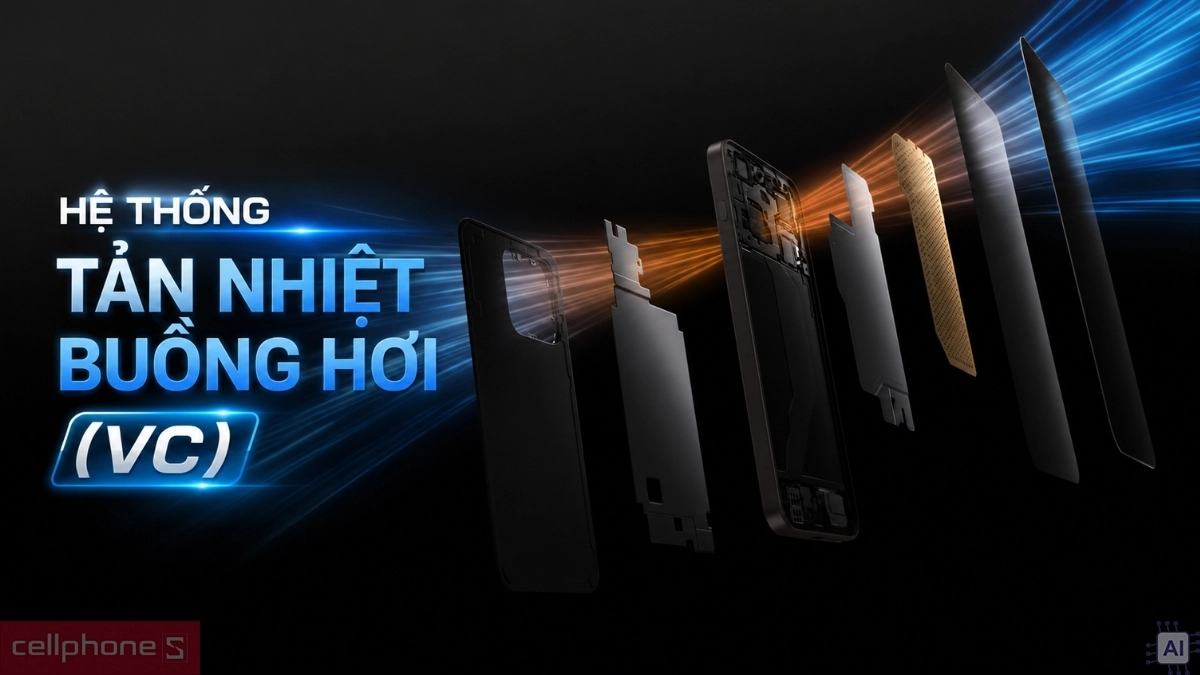 OPPO Find X9s trang bị buồng hơi VC giúp tản nhiệt ổn định