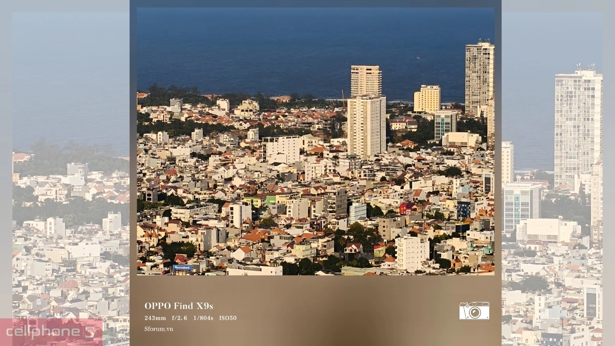 OPPO Find X9s chụp camera tele ở mức zoom 3x, 6x, 10x