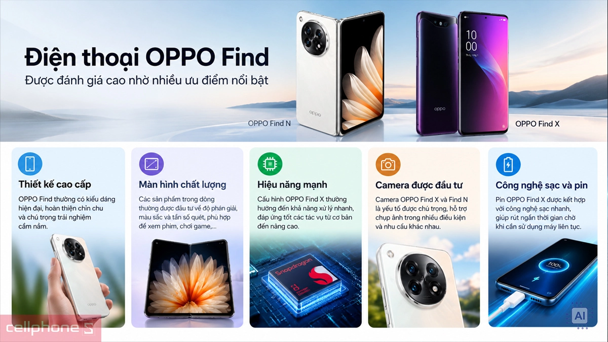 OPPO Find X sở hữu nhiều ưu điểm về thiết kế và hiệu năng