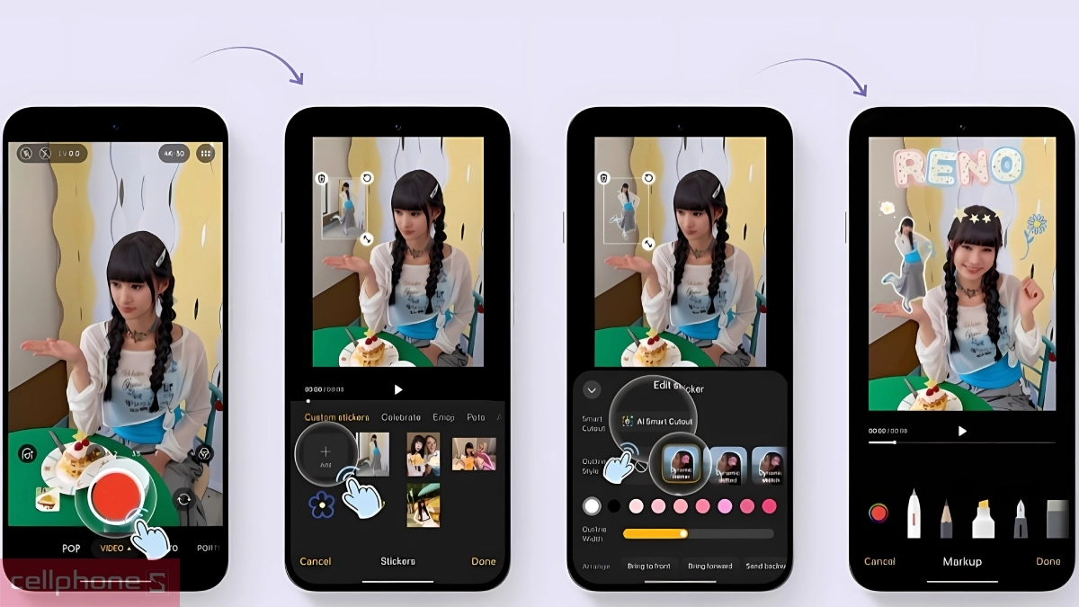 Điện thoại OPPO hỗ trợ sáng tạo với AI Popout và Remix Collage