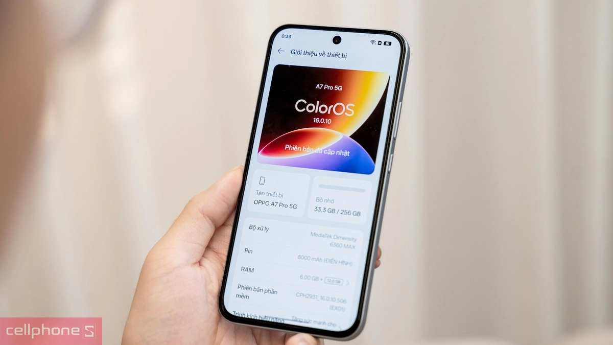 Điện thoại OPPO với giao diện ColorOS trực quan, mượt mà