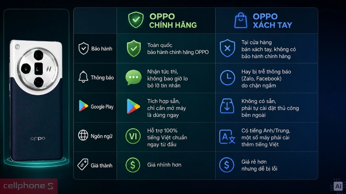 Tại sao nên mua điện OPPO chính hãng
