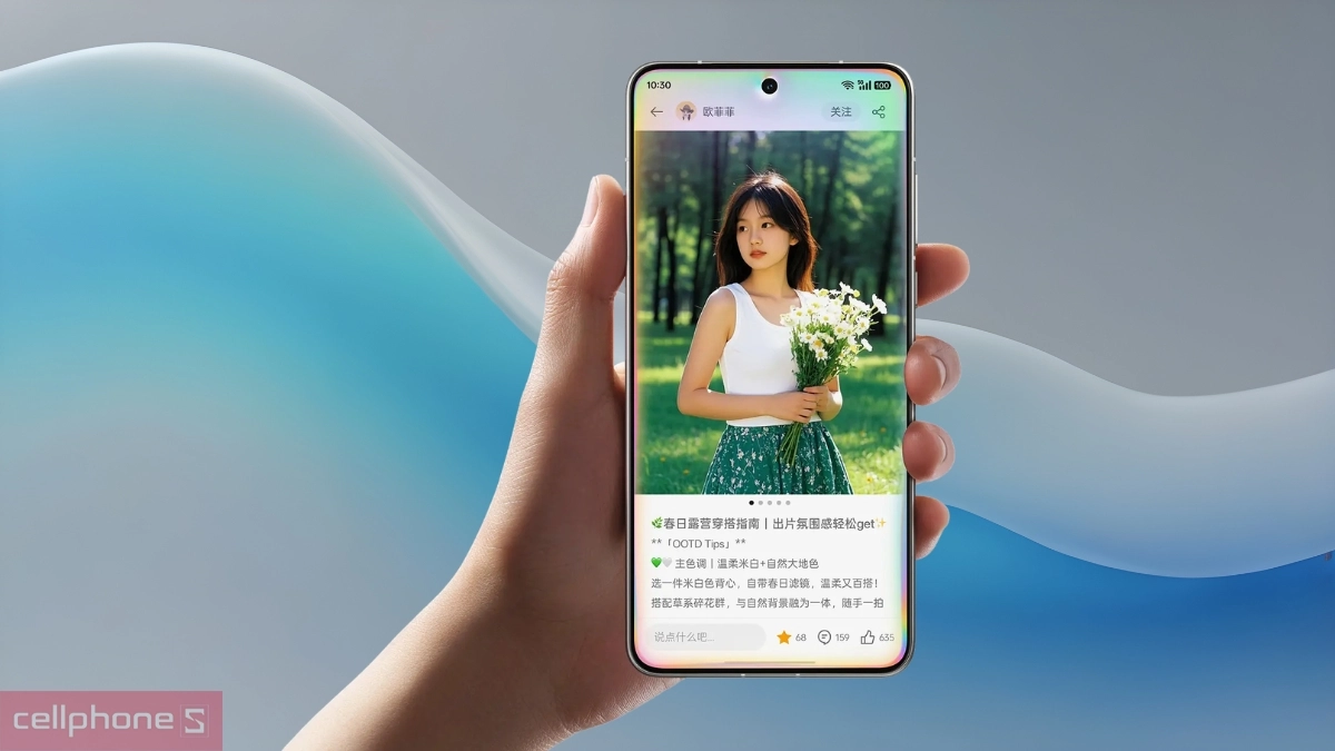 Màn hình OPPO Find X9 Ultra hiển thị ảnh chân dung AI sắc nét, màu sắc tự nhiên