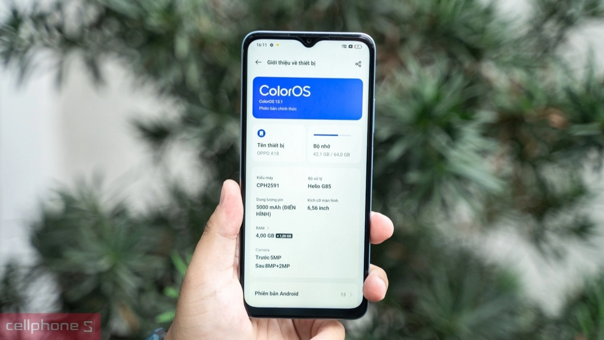 Điện thoại OPPO A18 được trang bị phiên bản chip Helio G85 của MediaTek