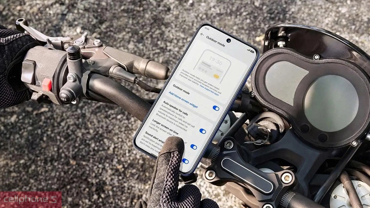 Chế độ ngoài trời 2.0, chạm thông qua găng tay