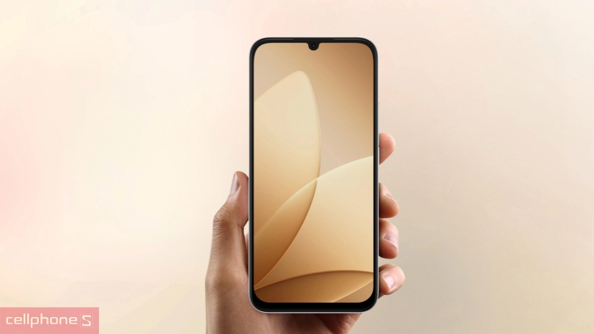 Mặt trước OPPO A6c 4GB 128GB sử dụng thiết kế notch giọt nước