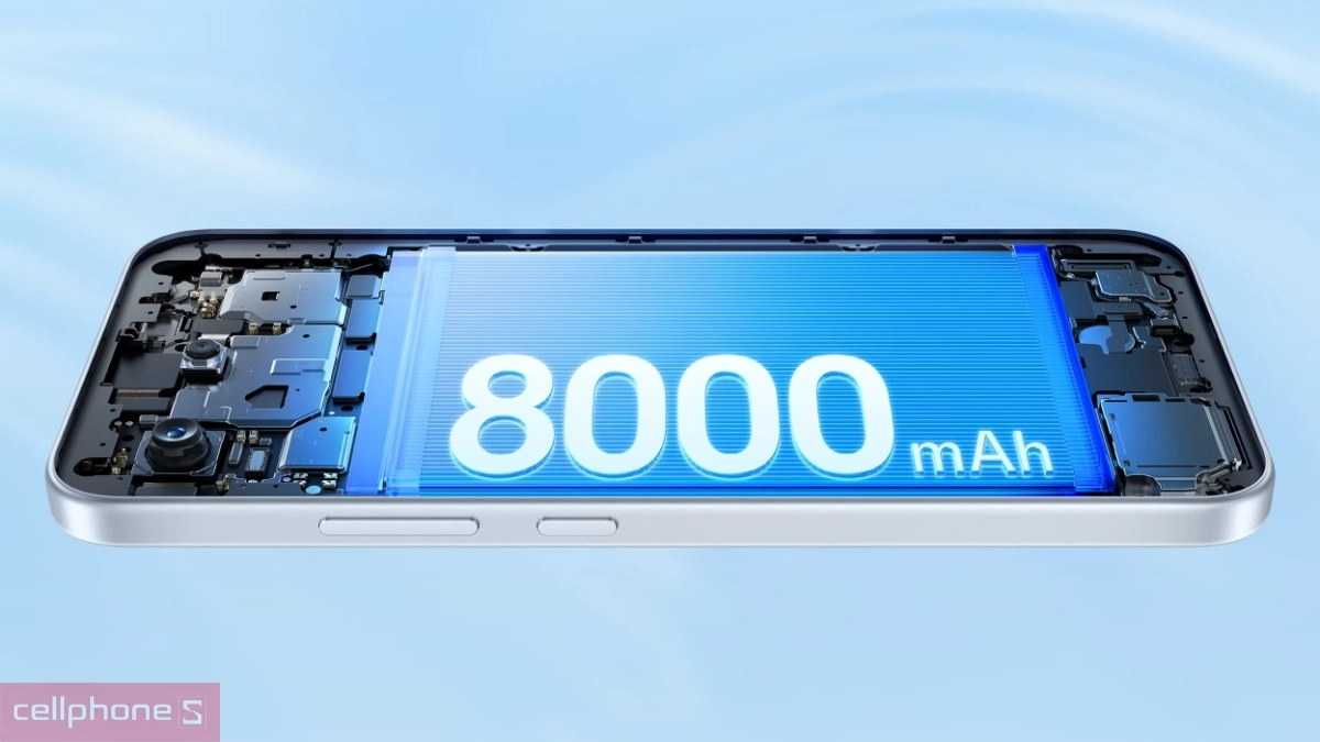 OPPO A7 Pro 5G trang bị pin 8000mAh đáp ứng nhiều ngày sử dụng