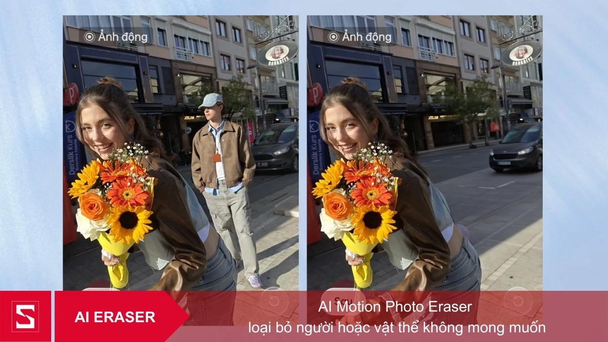 Tính năng xóa vật thể AI trên OPPO Reno15 F giúp loại bỏ chi tiết thừa một cách nhanh chóng