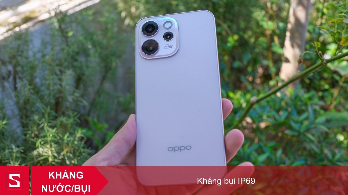 OPPO Reno15 F 5G được trang bị công nghệ IP69 cao cấp, hỗ trợ kháng nước và bụi vượt trội