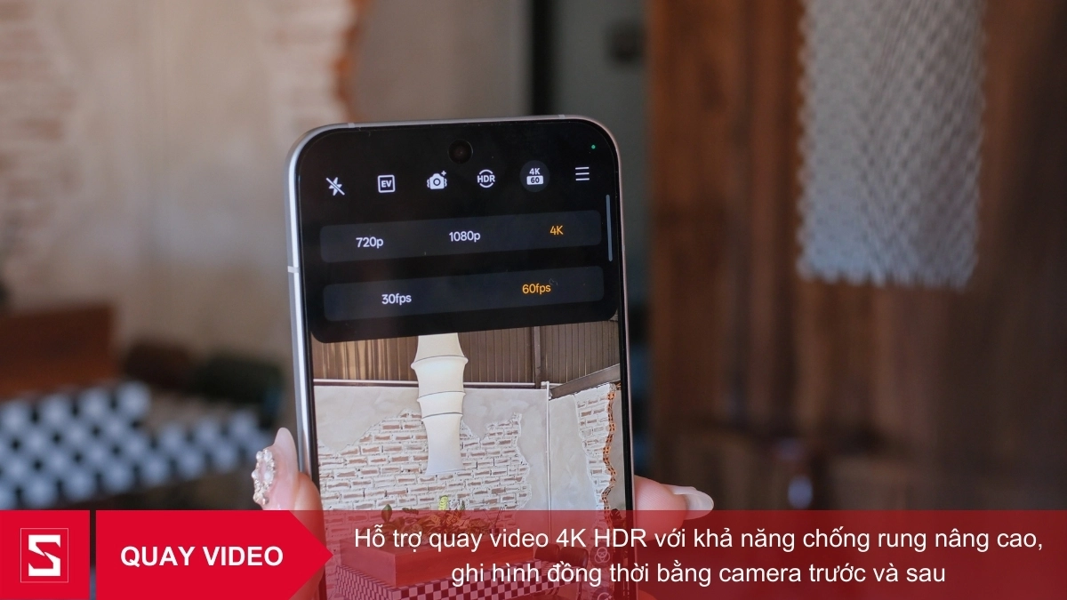 OPPO Reno 15 tích hợp tính năng quay 4K cho phép ghi hình chất lượng cao trên cả ống kính trước và sau, mang đến hình ảnh sống động