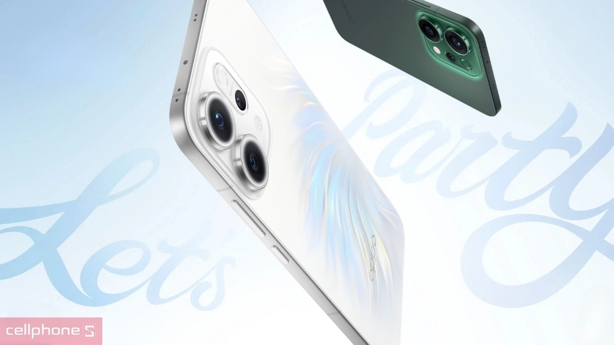 OPPO Reno14 có 2 phiên bản màu Luminous Green và Opal White