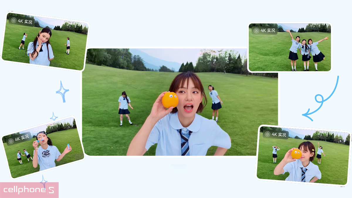 Các khung hình minh họa tính năng quay video 4K sắc nét và chống rung của OPPO Reno 16F Các khung hình minh họa tính năng quay video 4K sắc nét và chống rung của OPPO Reno 16F