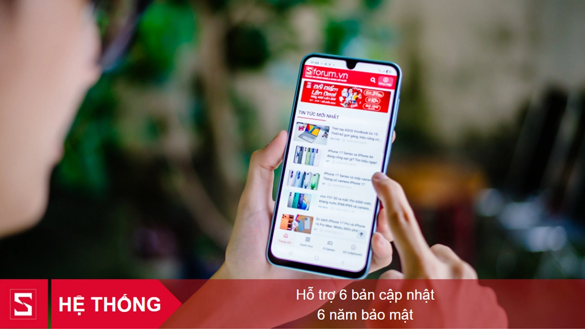 Hỗ trợ 6 lần cập nhật hệ điều hành và 6 năm bảo mật