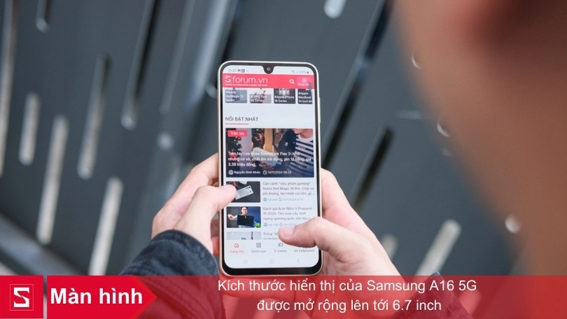 Kích thước hiển thị được mở rộng lên tới 6.7 inch