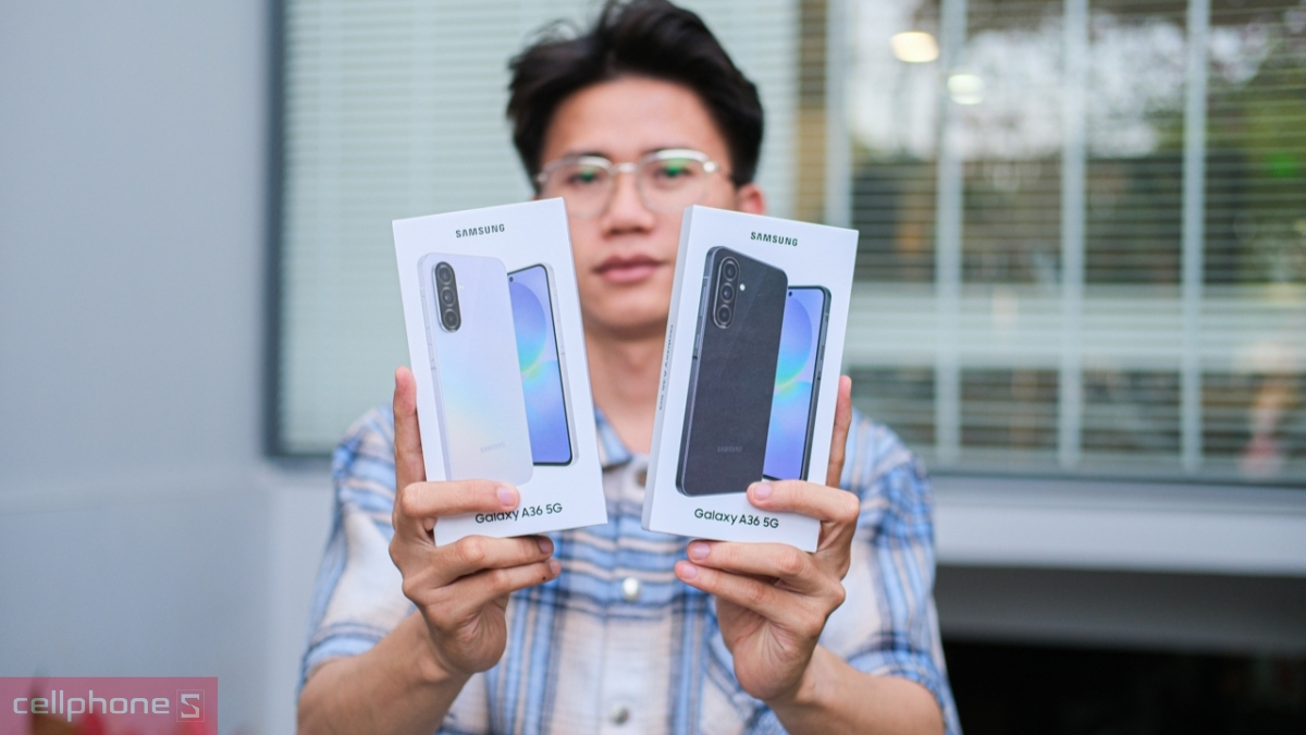 Samsung Galaxy A36 5G đi kèm bộ phụ kiện cơ bản bên trong hộp sản phẩm