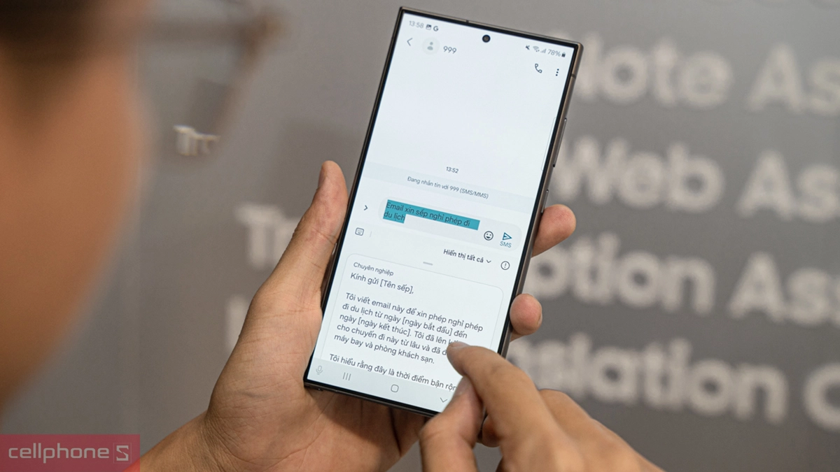 Trợ lý chat trên S24 Ultra