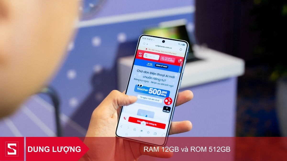 Dung lượng RAM 12GB và ROM 512GB lưu trữ thoải mái